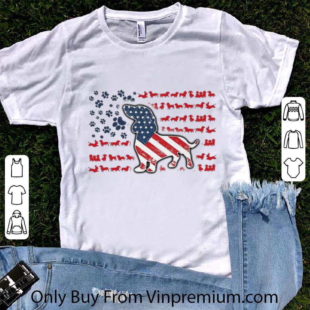 Premium Dachshunds American Flag 4th Of July Independence Day shirt