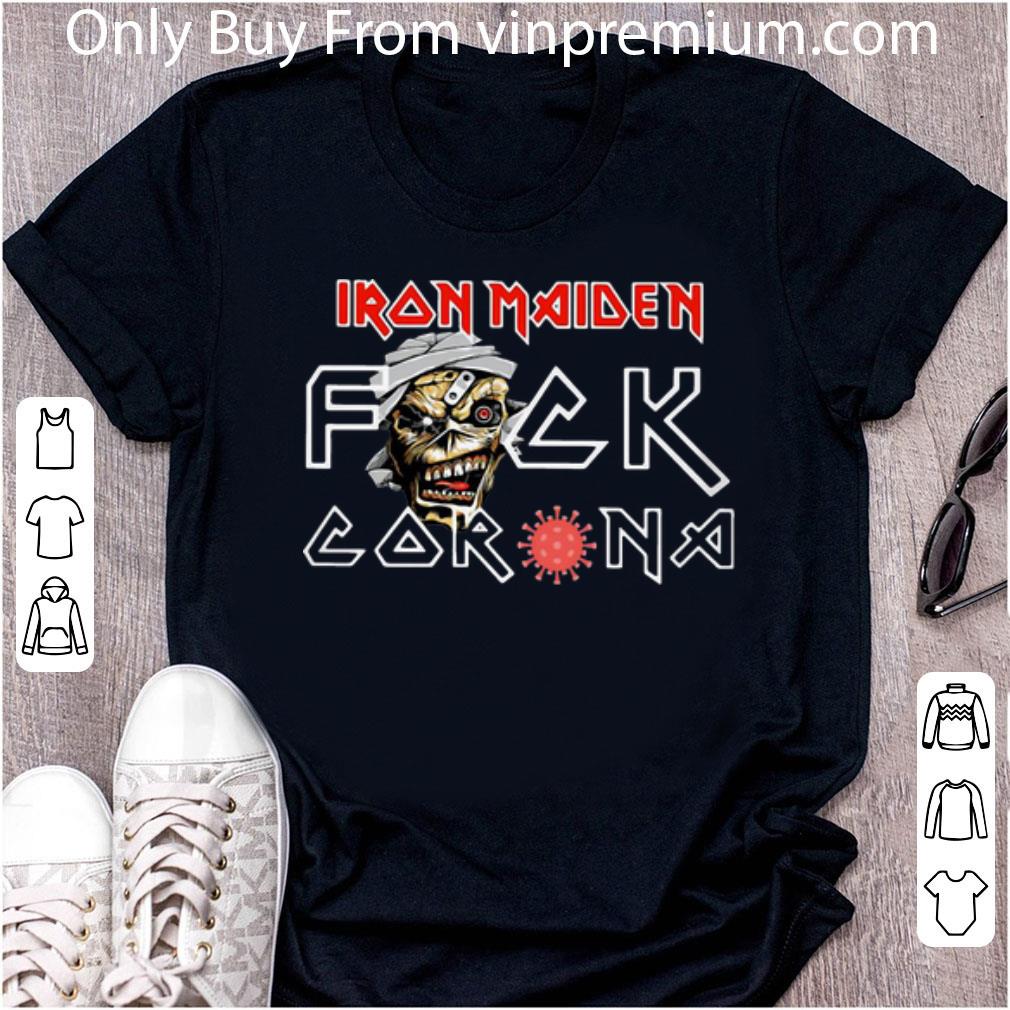 Top Iron Maiden Fuck Corona Covid-19 shirt