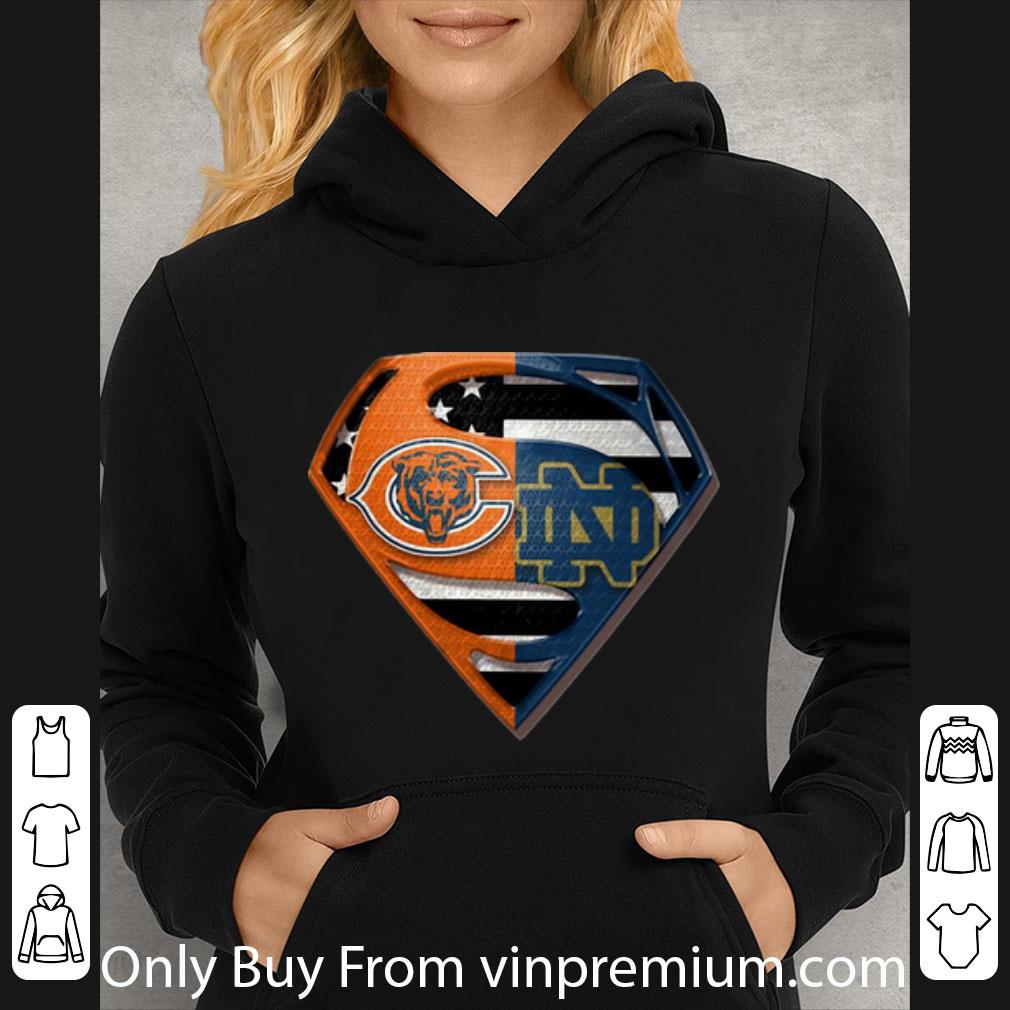 e49e30b0 top superman chicago bears and notre dame shirt 4 - Top Superman Chicago Bears And Notre Dame shirt