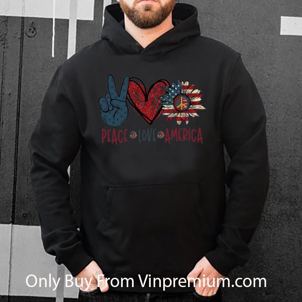 ea8fb67a premium peace love america sunflower american flag shirt 4 - Premium Peace Love America Sunflower American Flag shirt