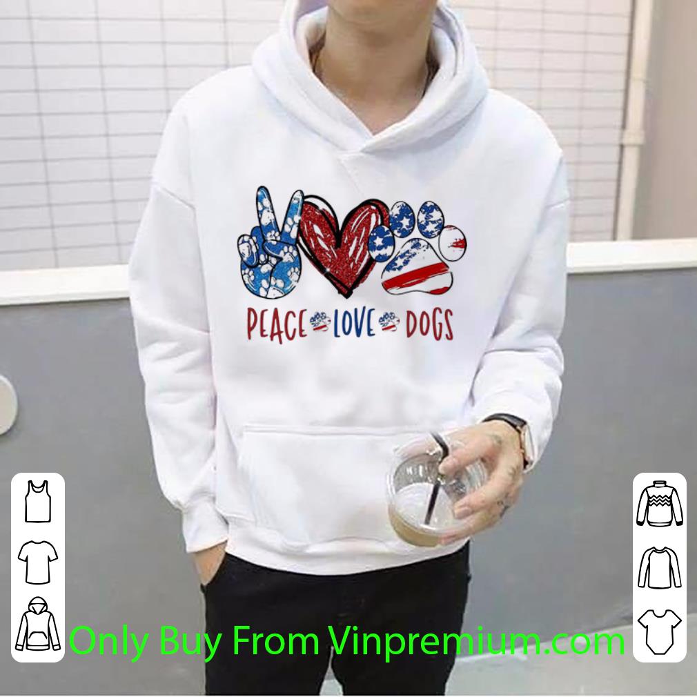17f631ef hot peace love dogs 4th of july american flag shirt 4 - Hot Peace Love Dogs 4th Of July American Flag shirt