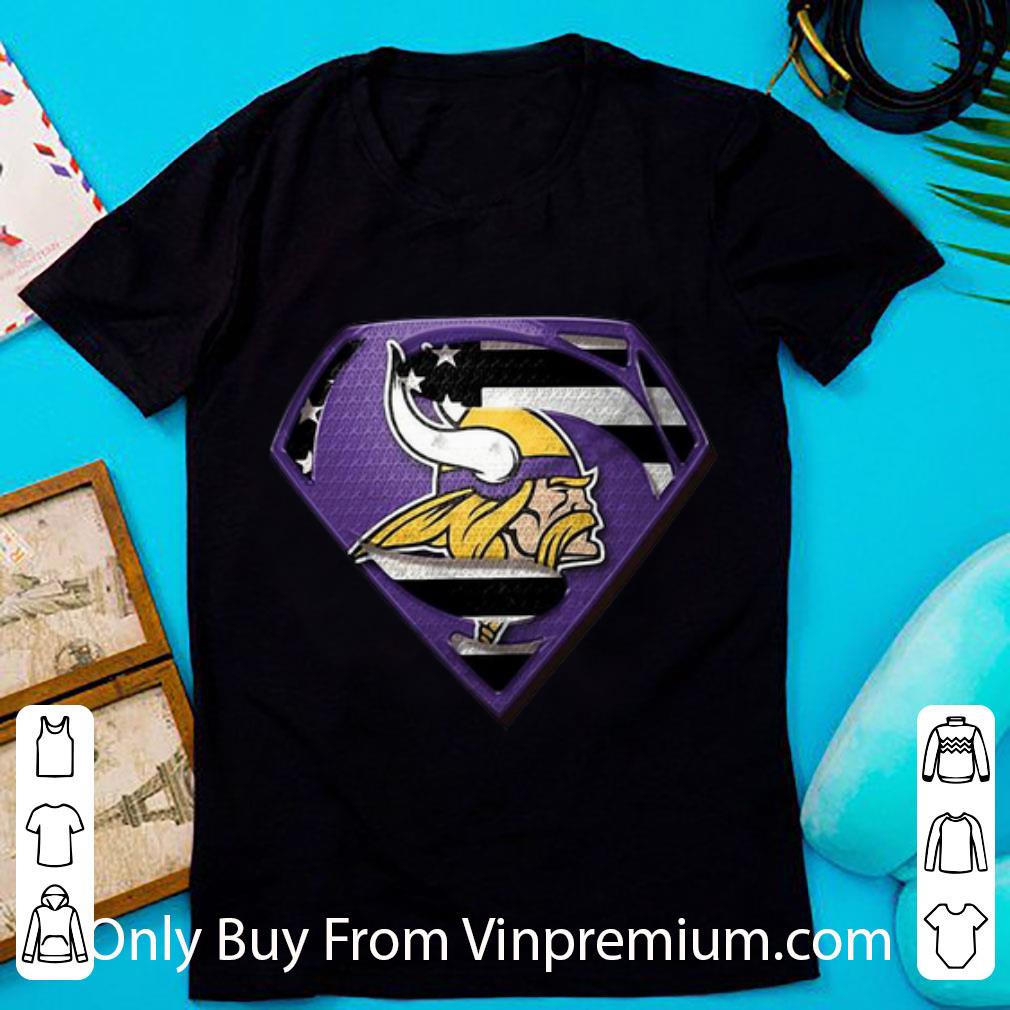 Awesome Superman Minnesota Vikings American Flag shirt