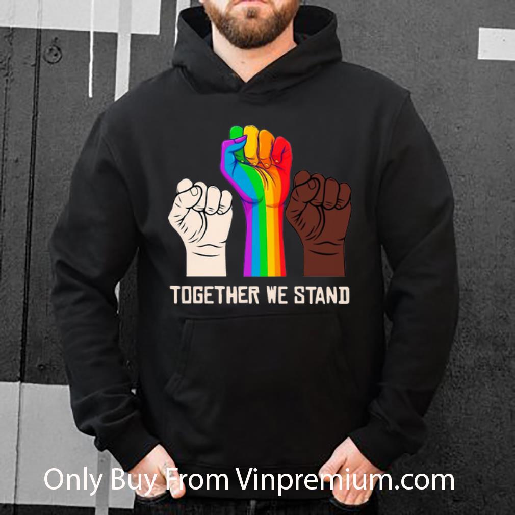 6a9287d3 premium lgbt black white strong hand together we stand shirt 4 - Premium LGBT Black White Strong Hand Together We Stand shirt