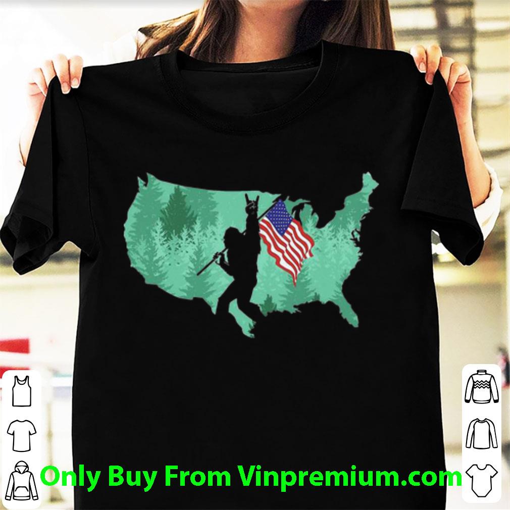 Original Bigfoot Forrest American Map Flag shirt