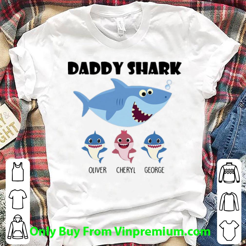 Nice Daddy Shark Oliver Cheryl George Father's Day shirt
