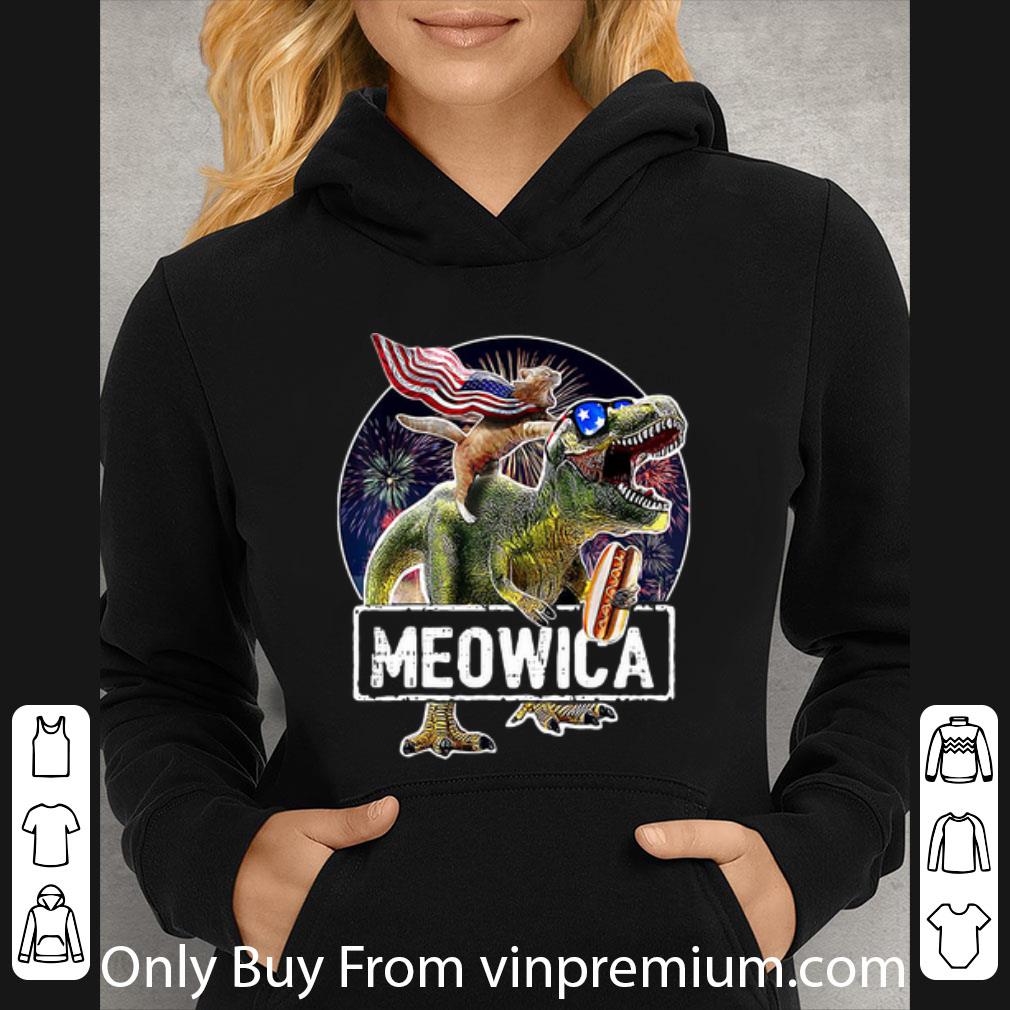 f19dbf45 top meowica cat t rex dinosaur firework american flag 4th of july shirt 4 - Top Meowica Cat T-Rex Dinosaur Firework American Flag 4th Of July shirt
