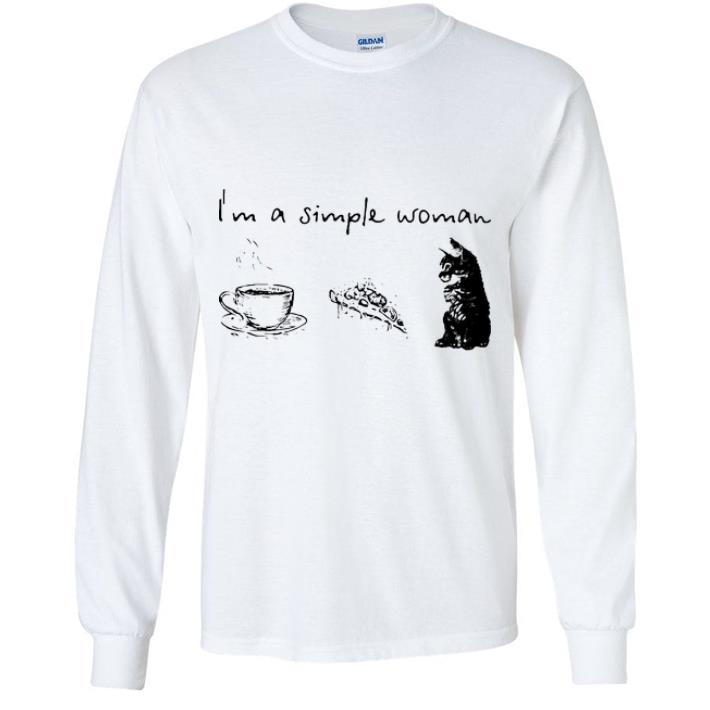 4de88f0c nice i m a simple woman coffee pizza and cat shirt 4 - Nice I’m A Simple Woman Coffee Pizza And Cat shirt