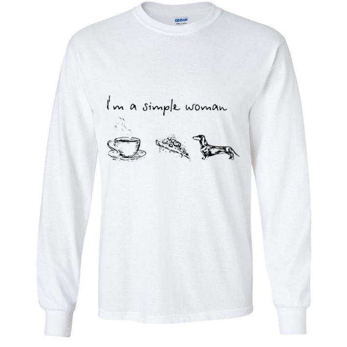 f18c2237 hot i m a simple woman coffee pizza and dachshund shirt 4 - Hot I’m A Simple Woman Coffee Pizza And Dachshund shirt