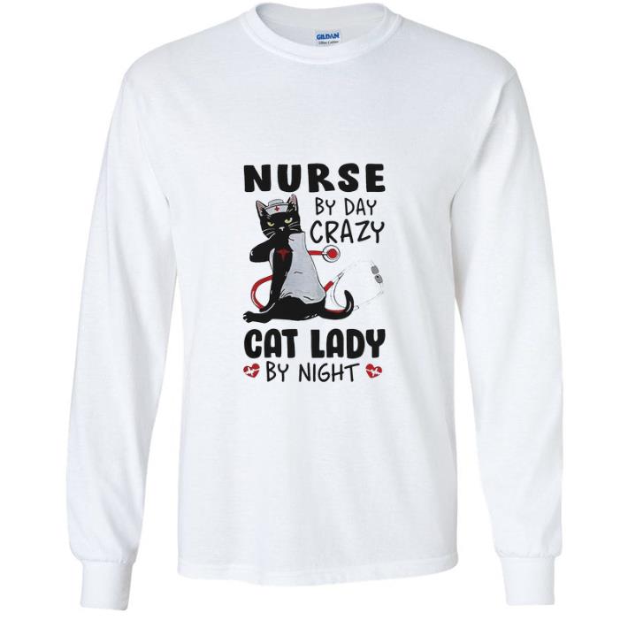 Top Black Cat Stethoscope Nurse By Day Crazy Cat Lady By Night shirt 683aac92 top black cat stethoscope nurse by day crazy cat lady by night shirt 4 - Top Black Cat Stethoscope Nurse By Day Crazy Cat Lady By Night shirt