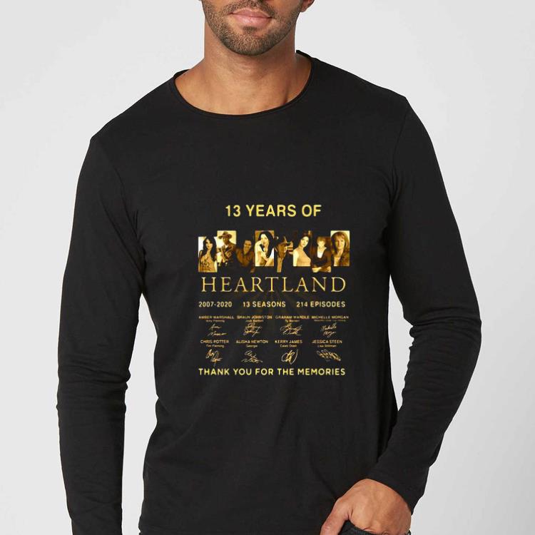 7748e9f5 pretty 13 years of heartland 2007 2020 113 seasons 214 episodes signatures shirt 4 - Pretty 13 Years Of Heartland 2007-2020 113 Seasons 214 Episodes Signatures shirt