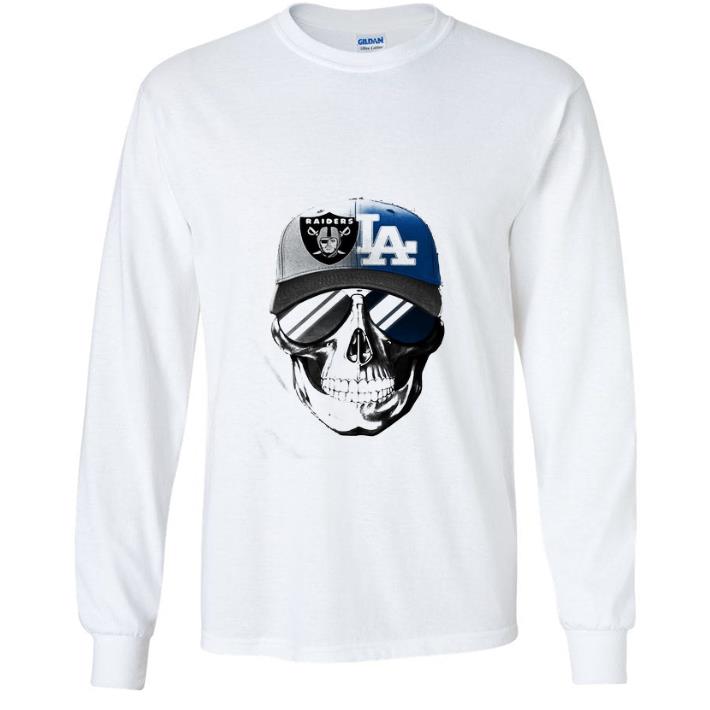 a6e985cf original skull smiling los angeles raiders and los angeles dodgers shirt 4 - Original Skull Smiling Los Angeles Raiders And Los Angeles Dodgers shirt