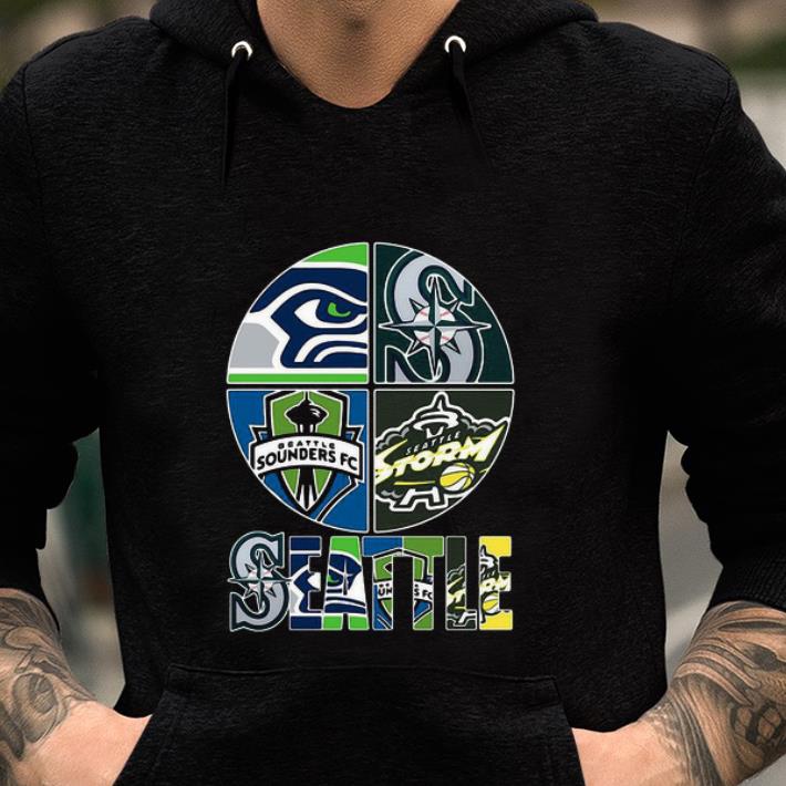 Great Seattle Seahawks Mariners Beattle Sounders Fc Logo shirt