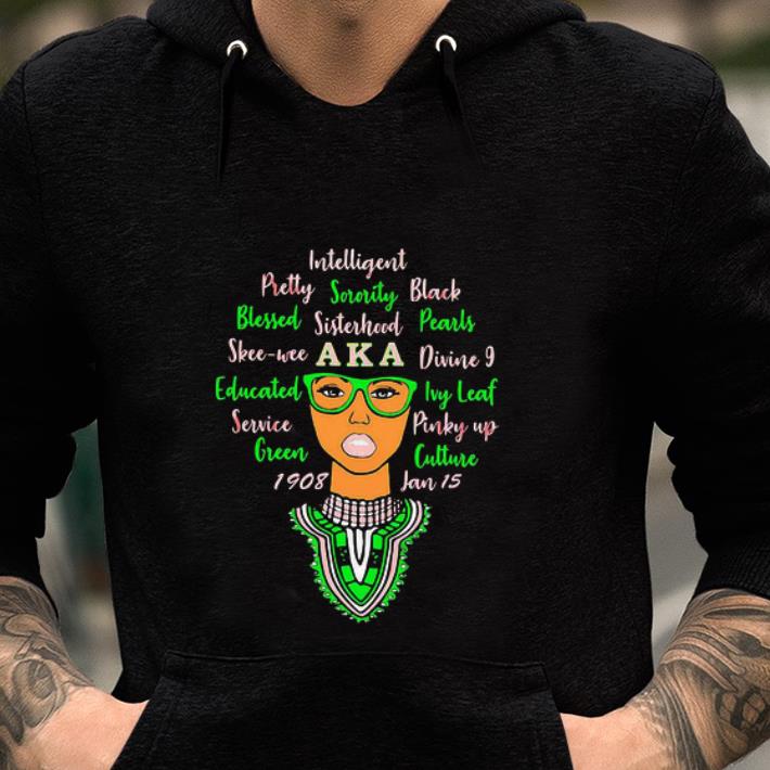 Official Black Woman Intelligent Pretty Sorority Black Blessed AKA Divine shirt
