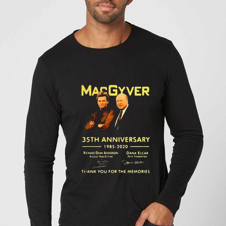 f53754e5 hot macgyver 35th anniversary 1985 2020 thank you for the memories signatures shirt 4 - Hot Macgyver 35th Anniversary 1985-2020 Thank You For The Memories Signatures shirt