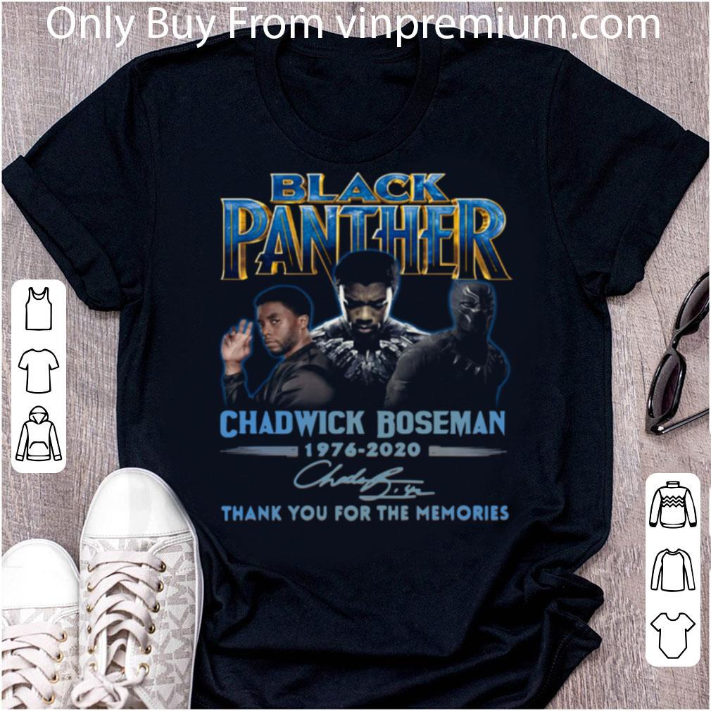 Great Black Panther Chadwick Boseman 1976 2020 Signature Thank You For The Memories shirt