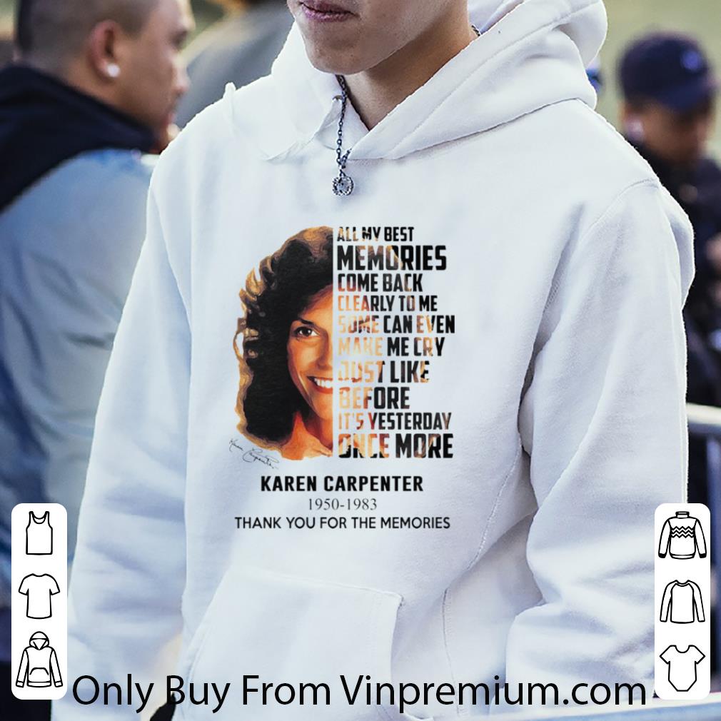 bab76919 hot karen carpenter 1950 1983 thank you for the memories signature shirt 4 - Hot Karen Carpenter 1950 1983 Thank You For The Memories Signature shirt