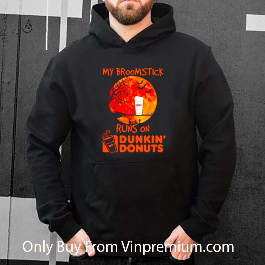 e1364dd7 great my broomstick runs on dunkin donuts sunset halloween shirt 4 - Great My Broomstick Runs On Dunkin’ Donuts Sunset Halloween shirt