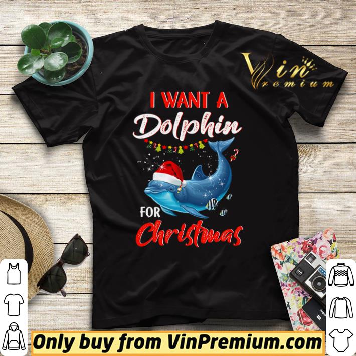 Nice Dolphin Santa hat I want a dolphin for Christmas shirt sweater 053a9dd9 nice dolphin santa hat i want a dolphin for christmas shirt sweater 4 - Nice Dolphin Santa hat I want a dolphin for Christmas shirt sweater