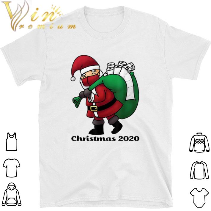 Nice Santa with Face Mask and Toilet Paper Funny Christmas 2020 tshirt