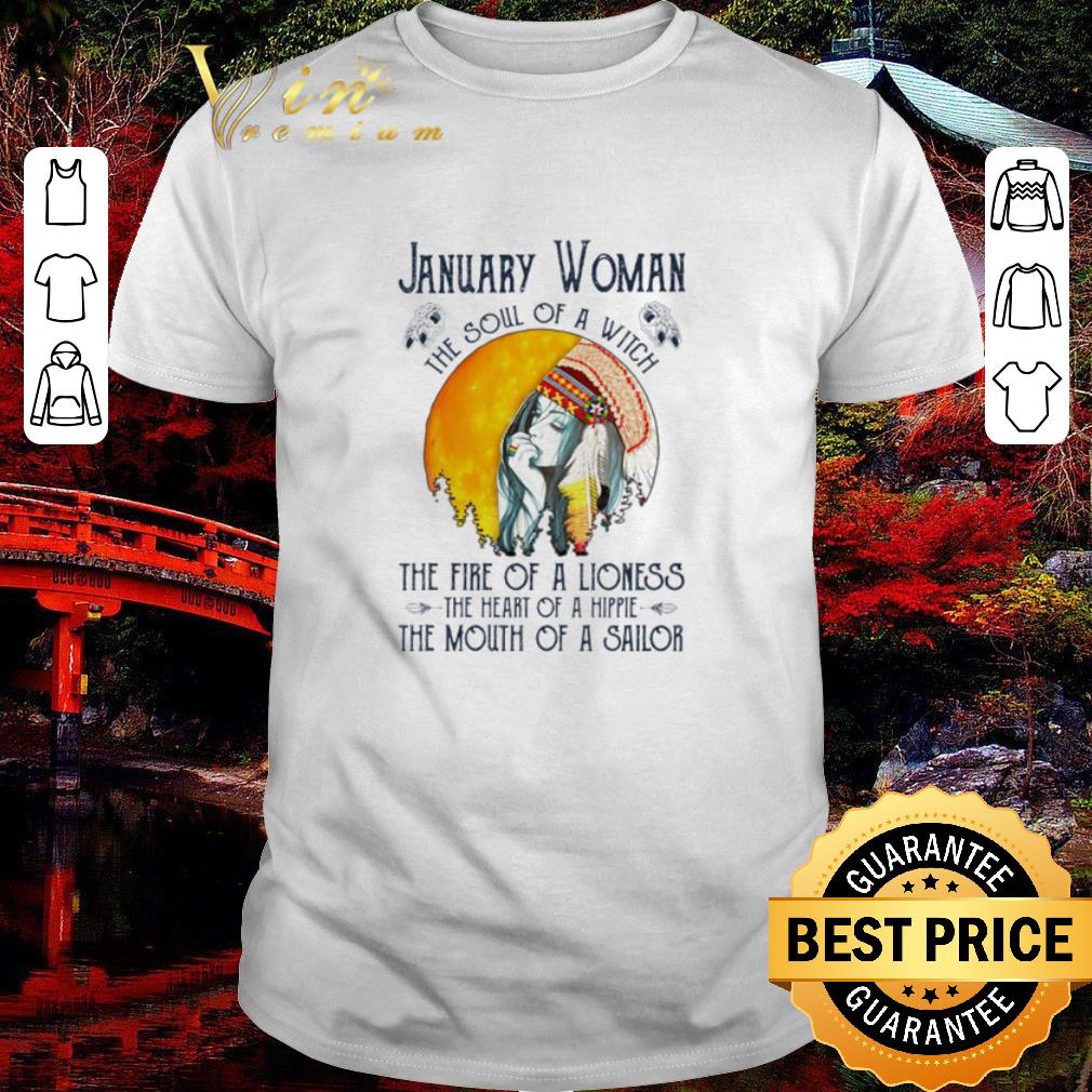 Nice January woman the soul of a witch the fire of a lioness shirt