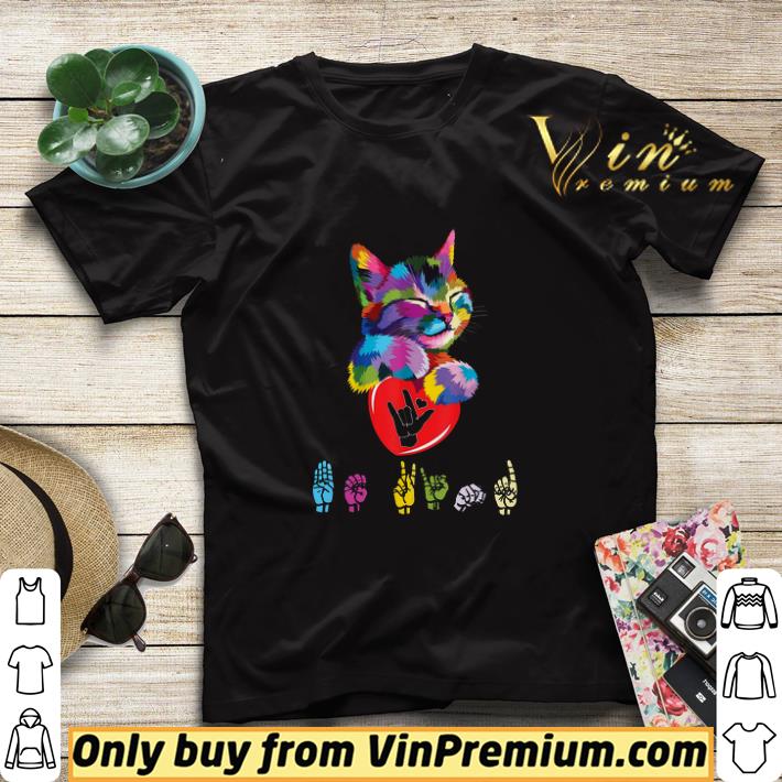 798972cb color cat hug heart hand sign be kind shirt sweater 4 - Color Cat Hug Heart Hand Sign Be Kind shirt sweater