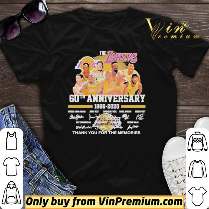 Premium The Lakers 60th anniversary 1960-2020 signatures thank you for the memories shirt sweater