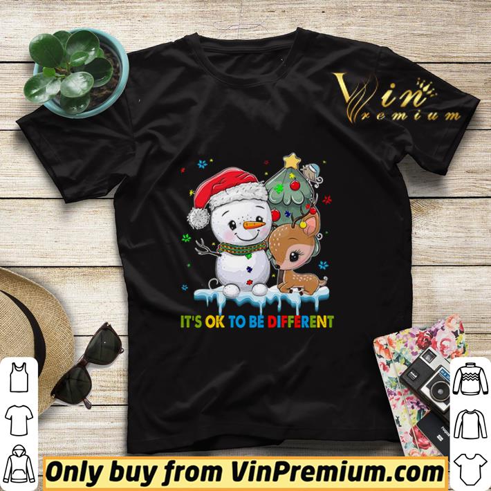 e000452e snowman and reindeer autism it s ok to be different christmas shirt sweater 4 - Snowman And Reindeer Autism It’s Ok To Be Different Christmas shirt sweater