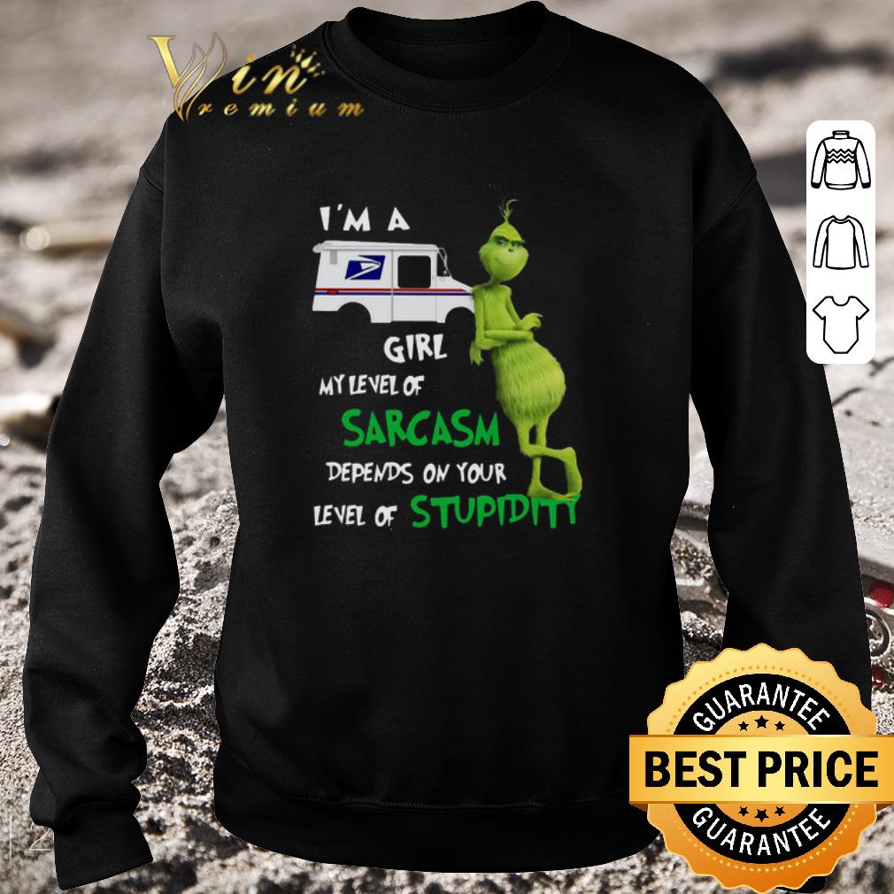 Premium Grinch I’m A USPS Girl My Level Of Sarcasm Depends On Your Level Of Stupidity shirt 38ac42b7 premium grinch i m a usps girl my level of sarcasm depends on your level of stupidity shirt 4 - Premium Grinch I’m A USPS Girl My Level Of Sarcasm Depends On Your Level Of Stupidity shirt