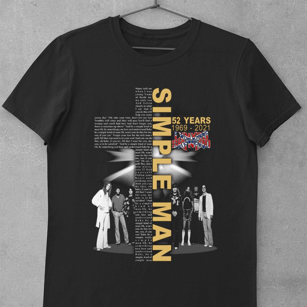 Funny Simple Man 52 Years 1969-2021 Lynyrd Skynyrd Band shirt