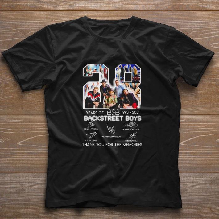 Premium 28 years of BSB 1993-2021 backstreet boys thank you for the memories shirt