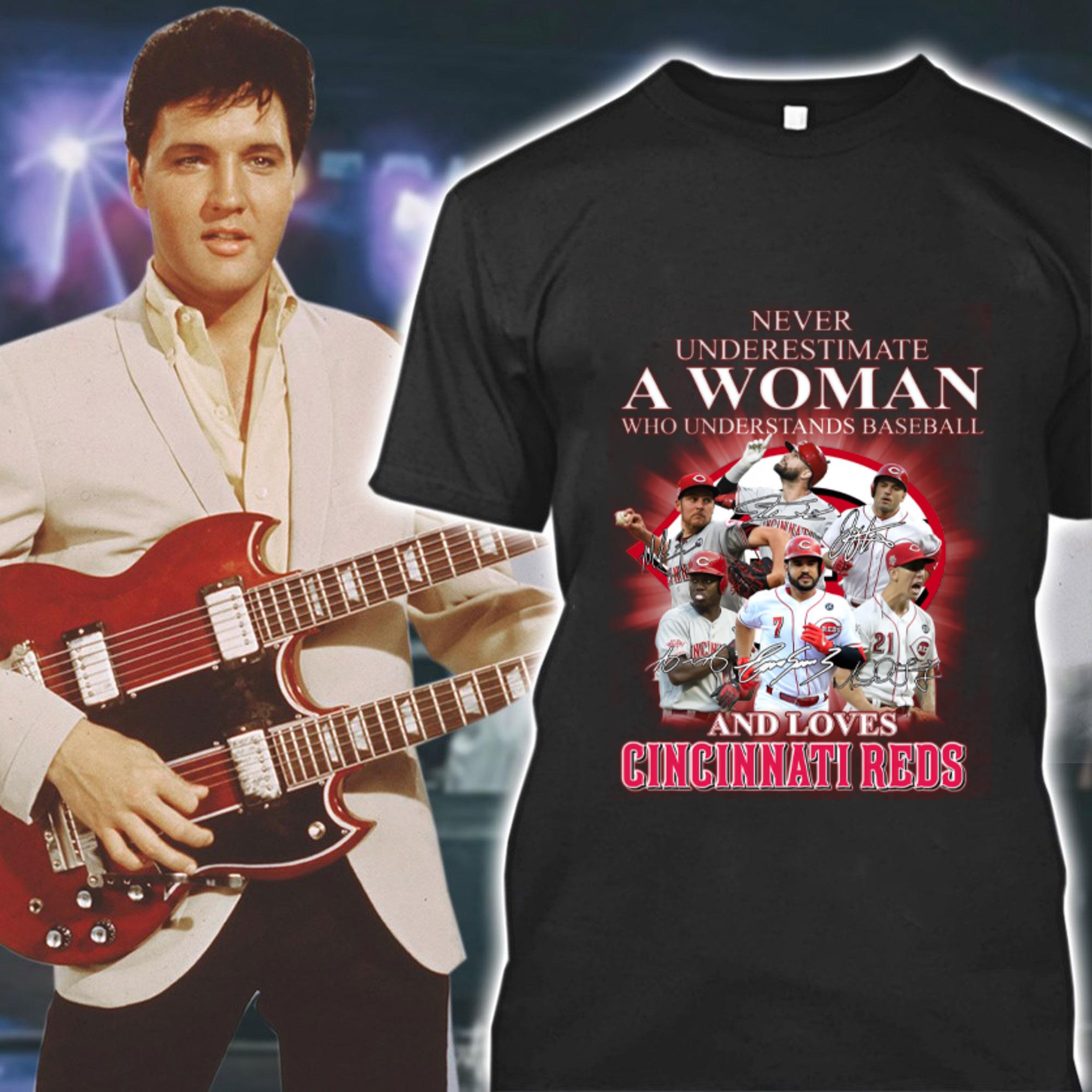 Funny Never Underestimate A Woman Who Understands Baseball And Love Cincinnati Reds Signatures Shirt