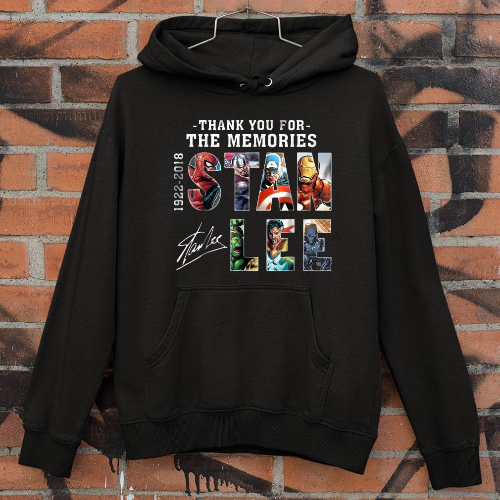 Original Thank you for the memories Stan Lee 1922-2018 Signature Spider Man Thor Captain America Iron Man Hulk Doctor Stranger Black Panther Shirt Thank you for the memories Stan Lee 1922 2018 Signature Spider Man Thor Captain America Iron Man Hulk Doctor Stranger Black Panther Shirt 4 - Original Thank you for the memories Stan Lee 1922-2018 Signature Spider Man Thor Captain America Iron Man Hulk Doctor Stranger Black Panther Shirt
