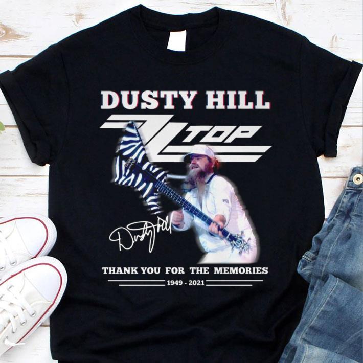 Original 2021 RIP Dusty Hill ZZ Top band Rock Signed Thank You For The Memories Shirt