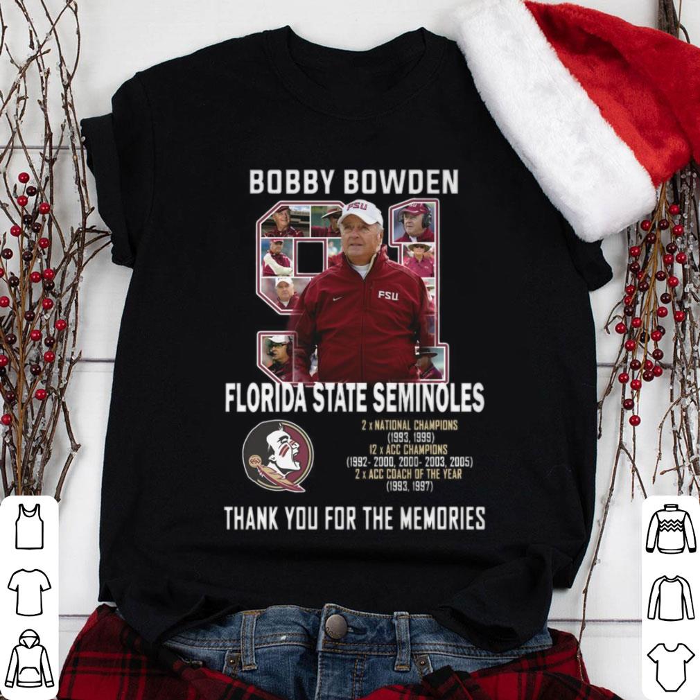 Best 91 Bobby Bowden RIP coach Florida State Seminoles thank memories shirt 37o2Nn8v 91 Bobby Bowden RIP coach Florida State Seminoles thank memories shirt 1 - Best 91 Bobby Bowden RIP coach Florida State Seminoles thank memories shirt