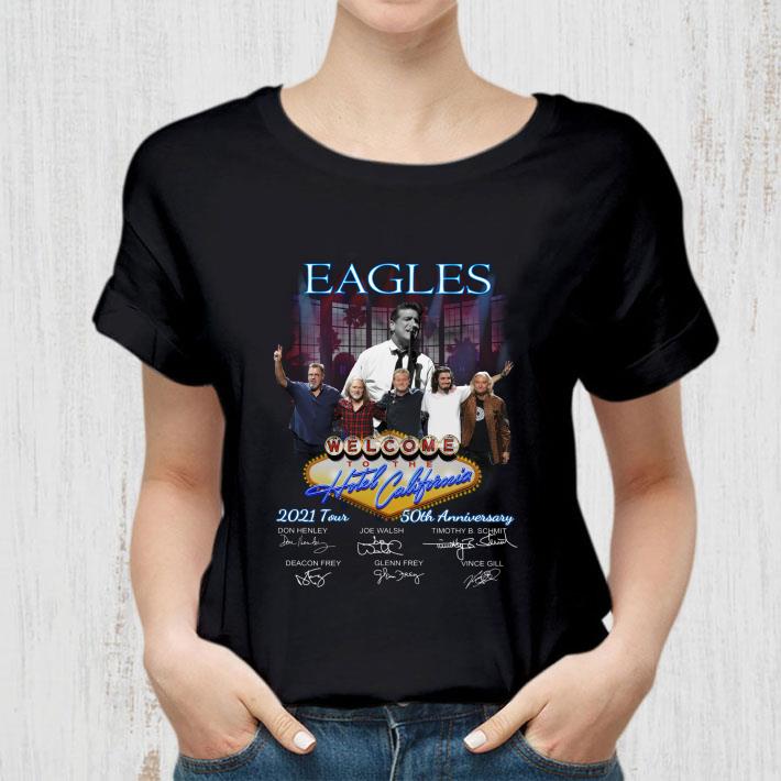 Funny 50th anniversary Eagles band welcome to the Hotel California 2021 Tour signatures shirt 50th anniversary Eagles band welcome to the Hotel California 2021 Tour signatures shirt 2 - Funny 50th anniversary Eagles band welcome to the Hotel California 2021 Tour signatures shirt