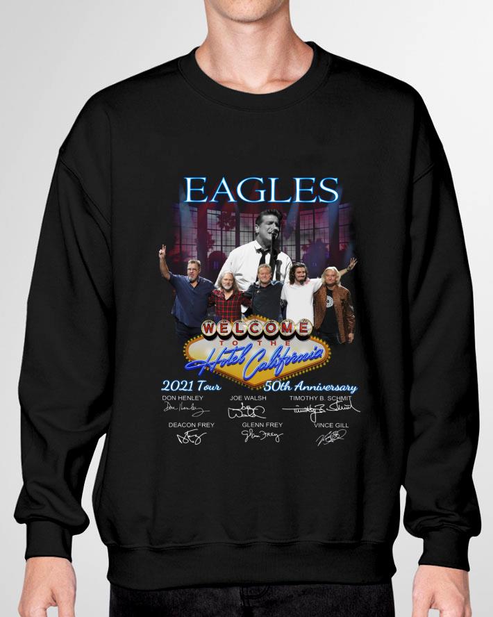 Funny 50th anniversary Eagles band welcome to the Hotel California 2021 Tour signatures shirt 50th anniversary Eagles band welcome to the Hotel California 2021 Tour signatures shirt 3 - Funny 50th anniversary Eagles band welcome to the Hotel California 2021 Tour signatures shirt
