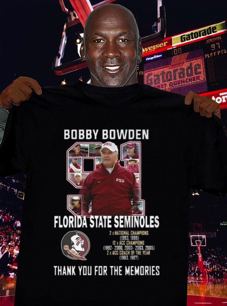 Premium 91 Bobby Bowden RIP coach Florida State Seminoles thank memories shirt 91 Bobby Bowden RIP coach Florida State Seminoles thank memories shirt 3 - Premium 91 Bobby Bowden RIP coach Florida State Seminoles thank memories shirt