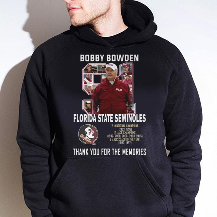 Premium 91 Bobby Bowden RIP coach Florida State Seminoles thank memories shirt 91 Bobby Bowden RIP coach Florida State Seminoles thank memories shirt 4 - Premium 91 Bobby Bowden RIP coach Florida State Seminoles thank memories shirt