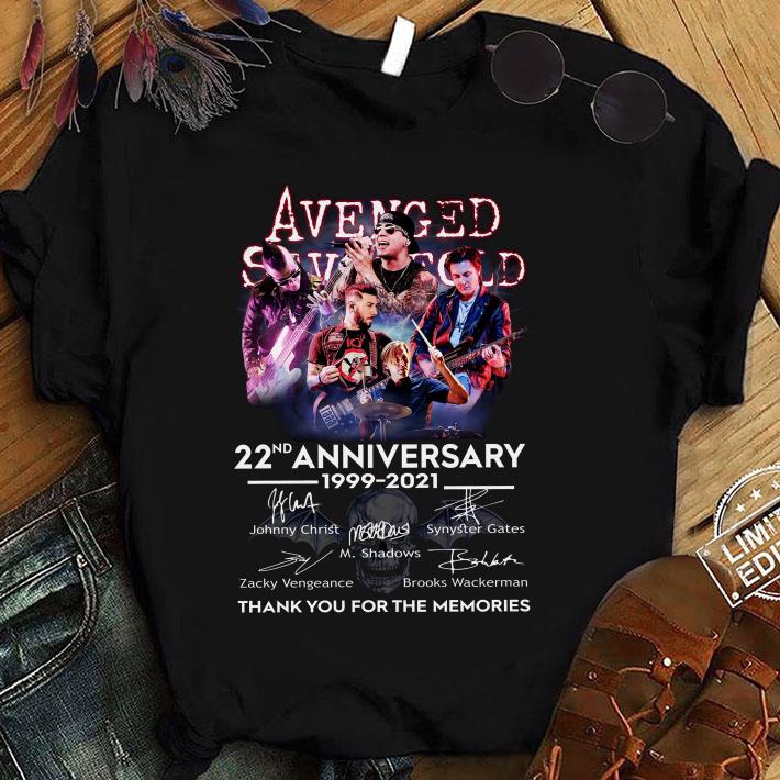 Original Avenged Sevenfold band rock 22nd Anniversary 1999-2021 Signatures Thank You For The Memories Shirt Avenged Sevenfold band rock 22nd Anniversary 1999 2021 Signatures Thank You For The Memories Shirt 1 - Original Avenged Sevenfold band rock 22nd Anniversary 1999-2021 Signatures Thank You For The Memories Shirt