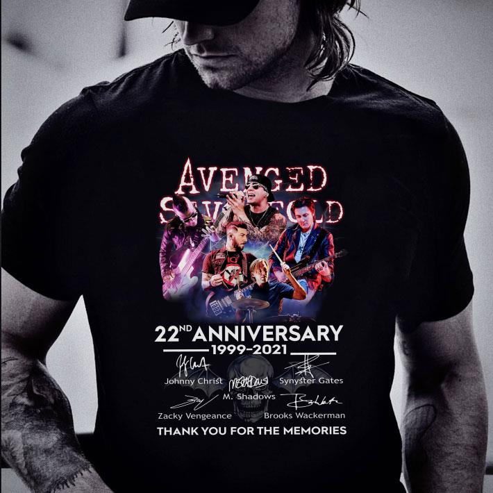 Original Avenged Sevenfold band rock 22nd Anniversary 1999-2021 Signatures Thank You For The Memories Shirt Avenged Sevenfold band rock 22nd Anniversary 1999 2021 Signatures Thank You For The Memories Shirt 2 - Original Avenged Sevenfold band rock 22nd Anniversary 1999-2021 Signatures Thank You For The Memories Shirt