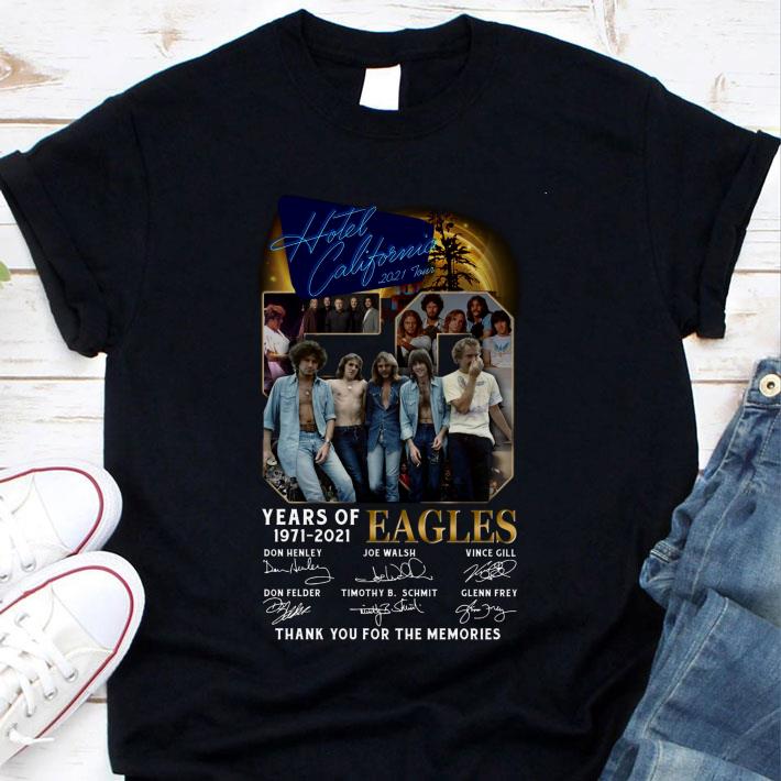 Best Eagles Band Rock 50 Years Of 1971-2021 Signatures Thank You Hotel California 2021 Tour Shirt Eagles Band Rock 50 Years Of 1971 2021 Signatures Thank You Hotel California 2021 Tour Shirt 1 - Best Eagles Band Rock 50 Years Of 1971-2021 Signatures Thank You Hotel California 2021 Tour Shirt