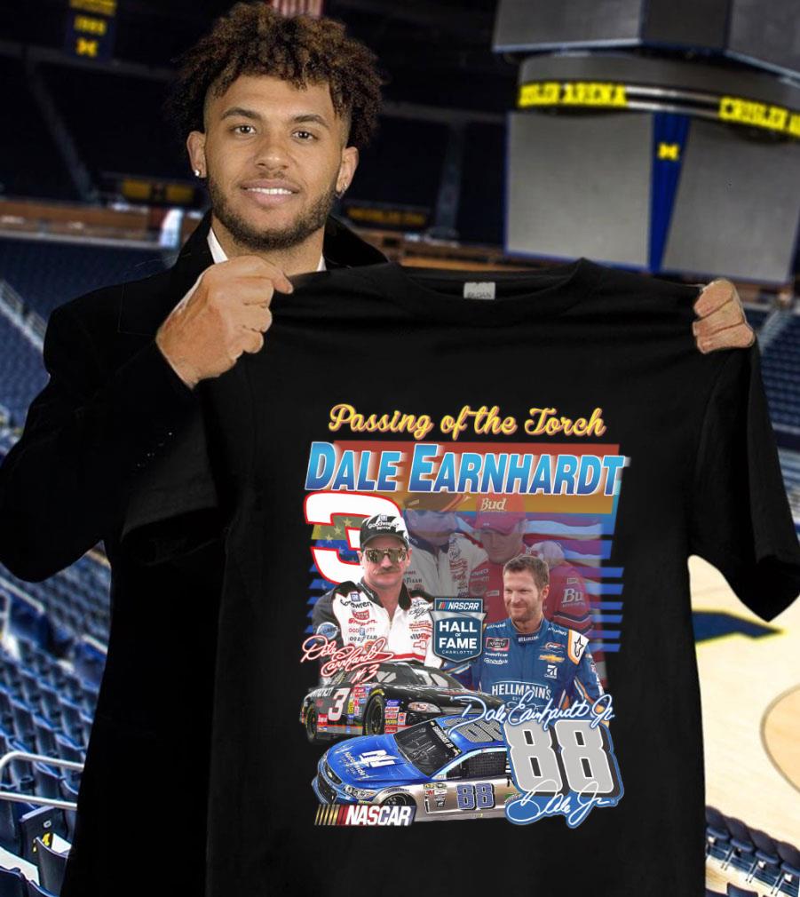 Father's Day Passing Of The Torch Dale Earnhardt Nascar Hall Of Fame Charlotte Signatures Shirt