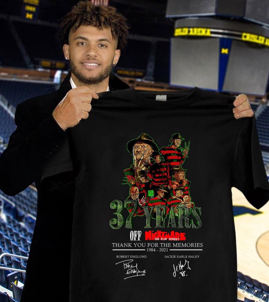 Awesome Freddy Krueger 37 years of A Nightmare on Elm Street 1984-2021 thank memories signatures shirt