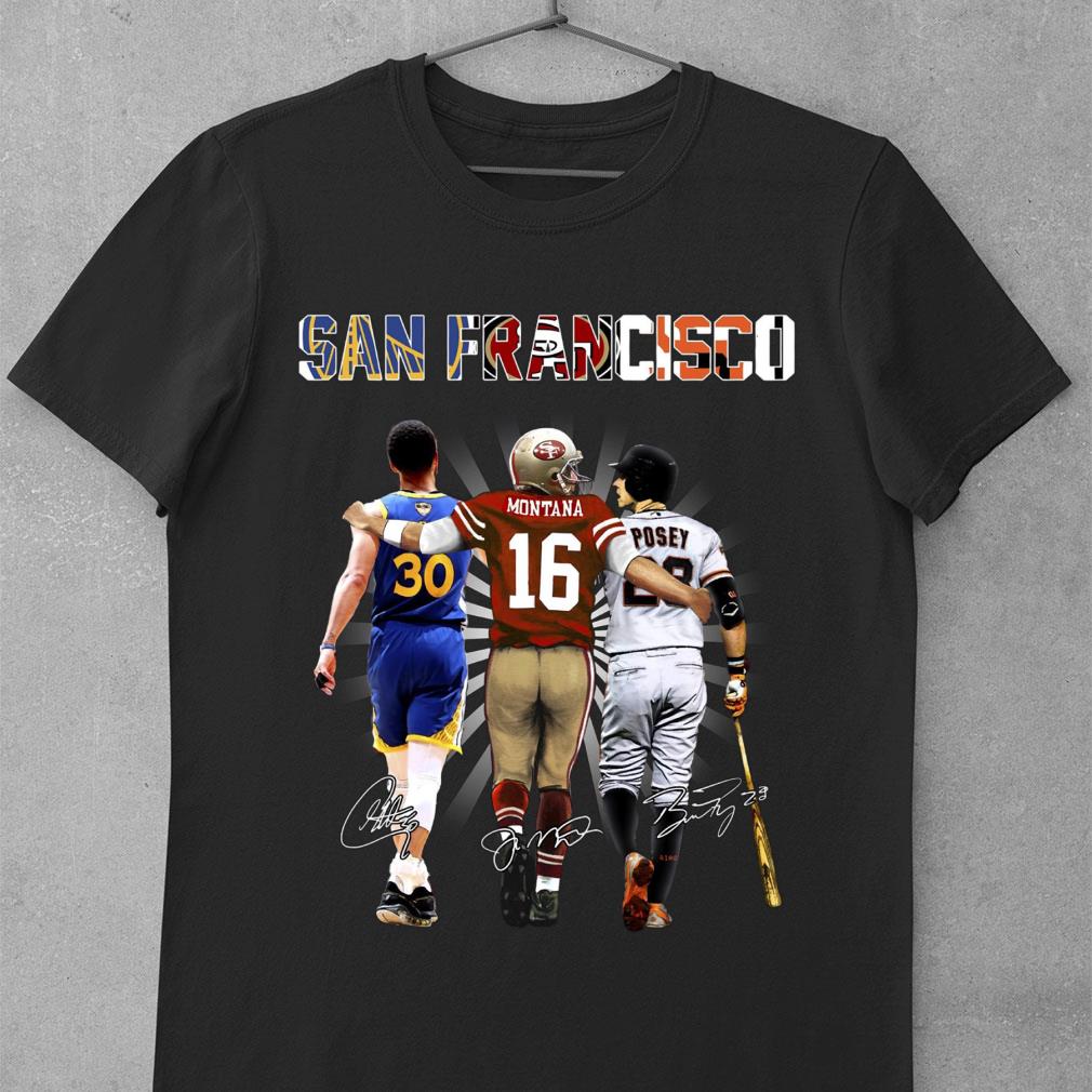 Official Golden State Warriors San Francisco 49ers San Francisco Giants Signatures Shirt