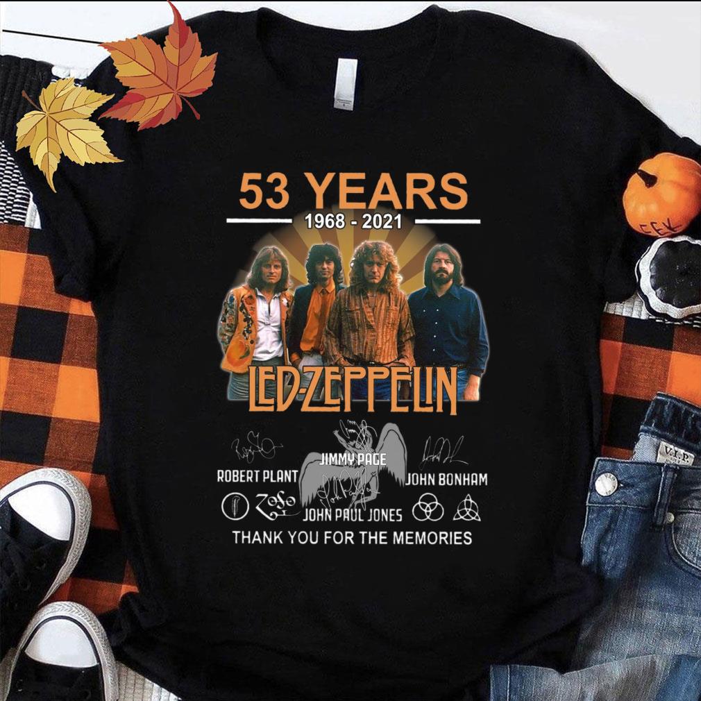 Best Led-Zeppelin band rock 53 years 1968-2021 signatures thank memories shirt Led Zeppelin band rock 53 years 1968 2021 signatures thank memories shirt 1 - Best Led-Zeppelin band rock 53 years 1968-2021 signatures thank memories shirt