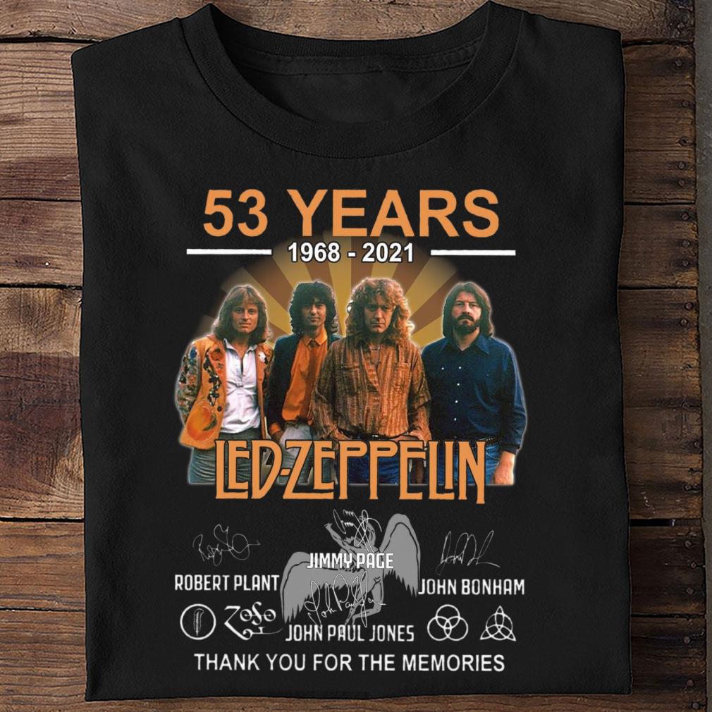 Best Led-Zeppelin band rock 53 years 1968-2021 signatures thank memories shirt Led Zeppelin band rock 53 years 1968 2021 signatures thank memories shirt 2 - Best Led-Zeppelin band rock 53 years 1968-2021 signatures thank memories shirt