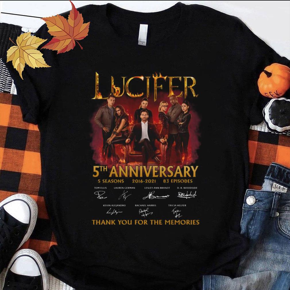 Best Lucifer TV Series 5th anniversary 5 seasons 2016-2021 83 episodes signatures thank memories shirt Lucifer TV Series 5th anniversary 5 seasons 2016 2021 83 episodes signatures thank memories shirt 1 - Best Lucifer TV Series 5th anniversary 5 seasons 2016-2021 83 episodes signatures thank memories shirt
