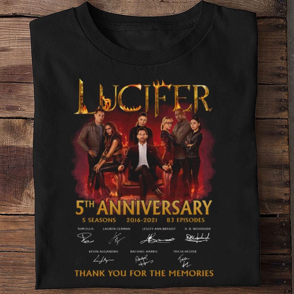 Best Lucifer TV Series 5th anniversary 5 seasons 2016-2021 83 episodes signatures thank memories shirt Lucifer TV Series 5th anniversary 5 seasons 2016 2021 83 episodes signatures thank memories shirt 2 - Best Lucifer TV Series 5th anniversary 5 seasons 2016-2021 83 episodes signatures thank memories shirt