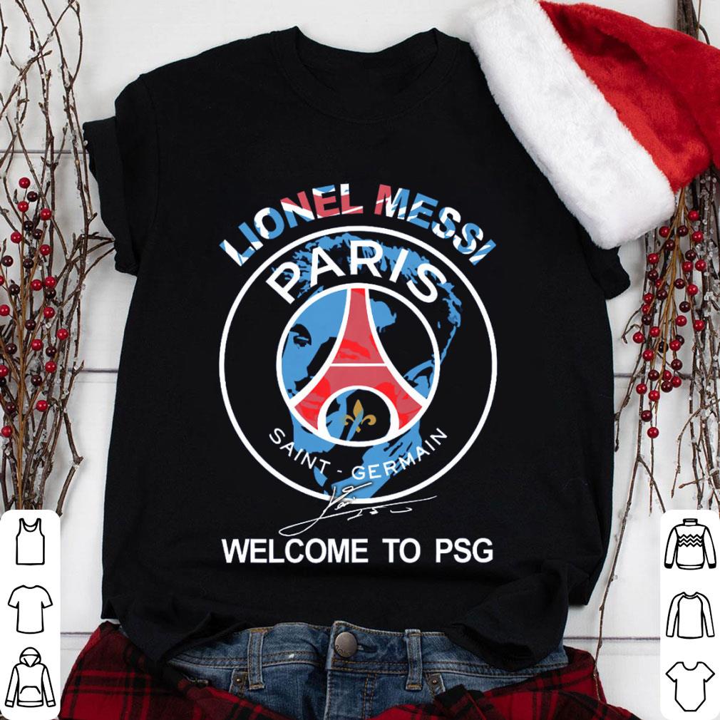 Awesome M30 Lionel Messi Welcome To PSG Paris Saint-Germain Signature shirt