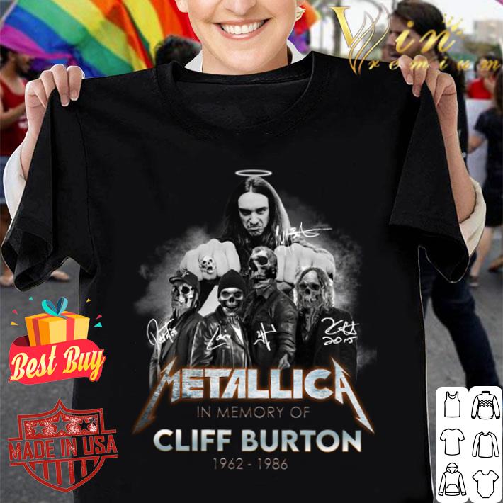 Best Metallica band In Memory Of Cliff Burton 1962-1986 signatures shirt